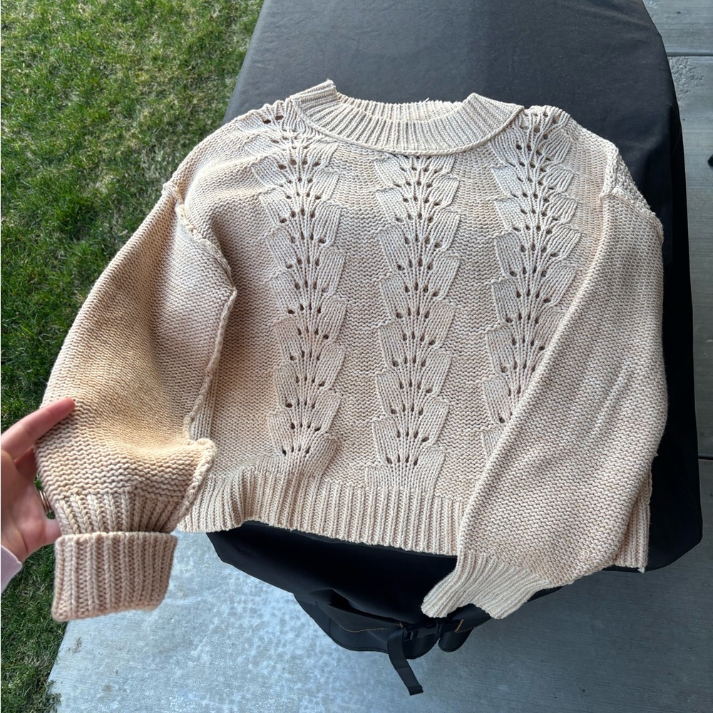 Women's Cream Knit Sweater